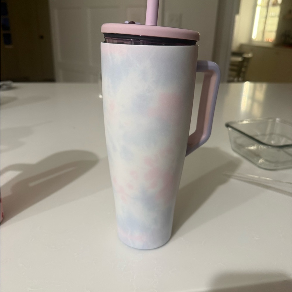 Pastel Tie-Dye Tumbler with Handle